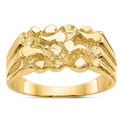 14K Yellow Gold Nugget Ring