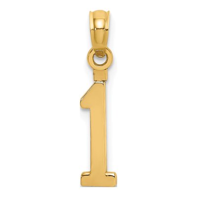 14K Yellow Gold Number 1 Pendant