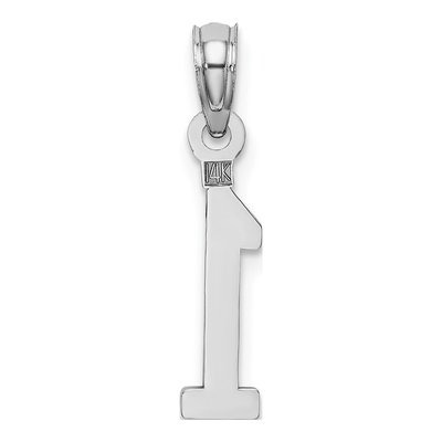 14K White Gold Number 1 Pendant – view 5
