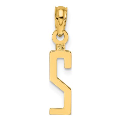 14K Yellow Gold Number 2 Pendant – view 5