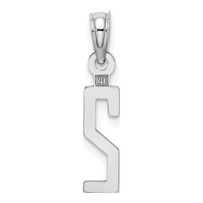14K White Gold Number 2 Pendant – view 5