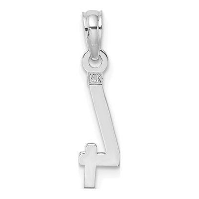 14K White Gold Number 4 Pendant – view 3