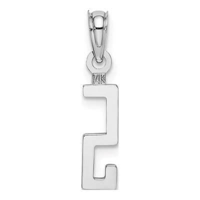 14K White Gold Number 5 Pendant – view 5
