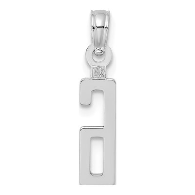 14K White Gold Number 6 Pendant – view 5