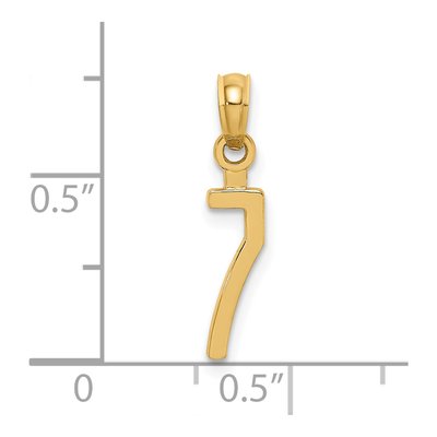 14K Yellow Gold Number 7 Pendant – view 4