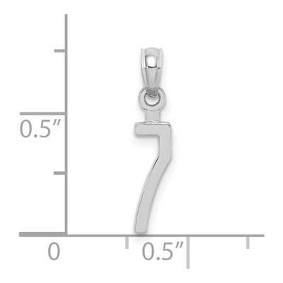 14K White Gold Number 7 Pendant – view 4