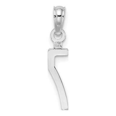 14K White Gold Number 7 Pendant – view 5