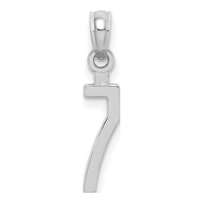 14K White Gold Number 7 Pendant