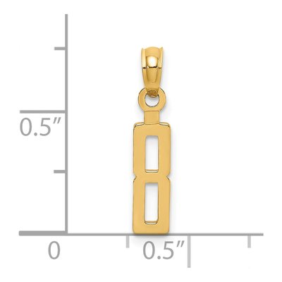 14K Yellow Gold Number 8 Pendant – view 4