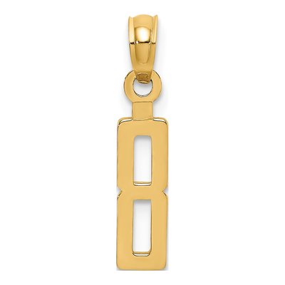 14K Yellow Gold Number 8 Pendant