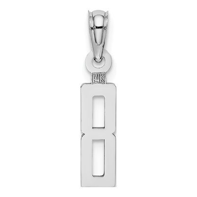 14K White Gold Number 8 Pendant – view 5