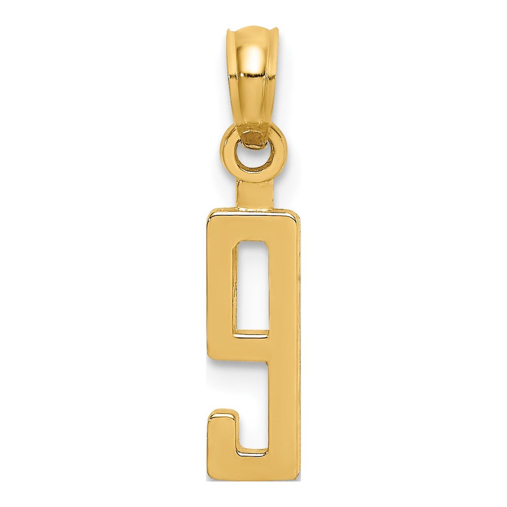 14K Gold Number 9 Pendant