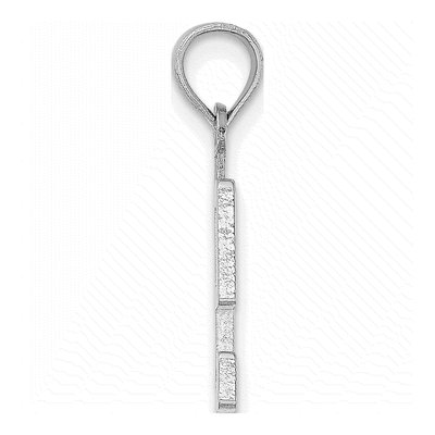 14K White Gold Number 9 Pendant – view 3