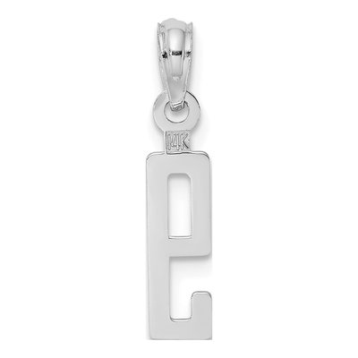 14K White Gold Number 9 Pendant – view 5