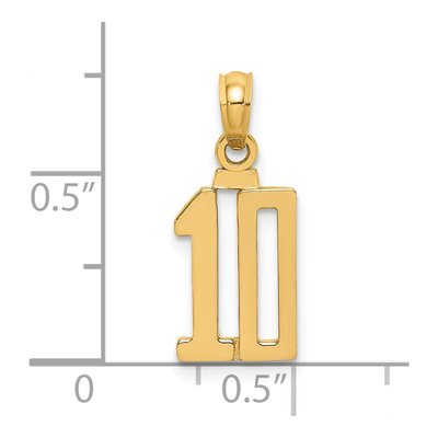 14K Yellow Gold Number 10 Pendant – view 4