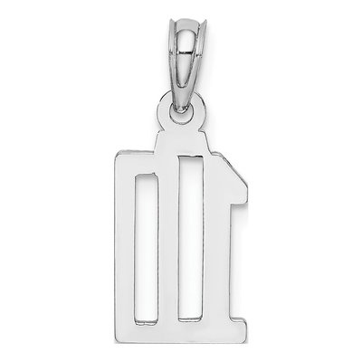 14K White Gold Number 10 Pendant – view 5