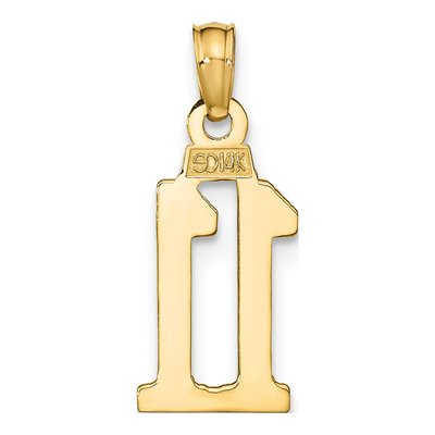 14K Yellow Gold Number 11 Pendant – view 4