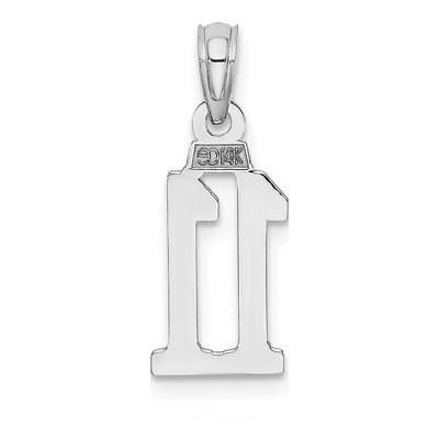 14K White Gold Number 11 Pendant – view 5