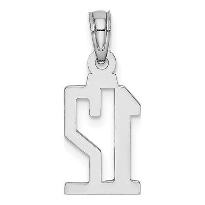14K White Gold Number 12 Pendant – view 5