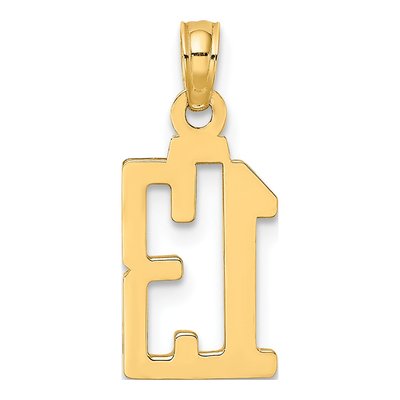 14K Yellow Gold Number 13 Pendant – view 5