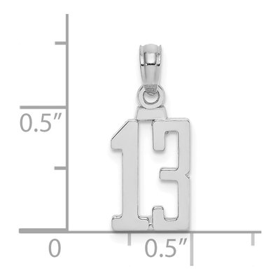14K White Gold Number 13 Pendant – view 4