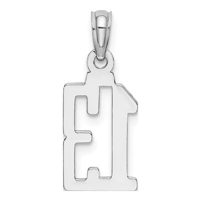 14K White Gold Number 13 Pendant – view 5