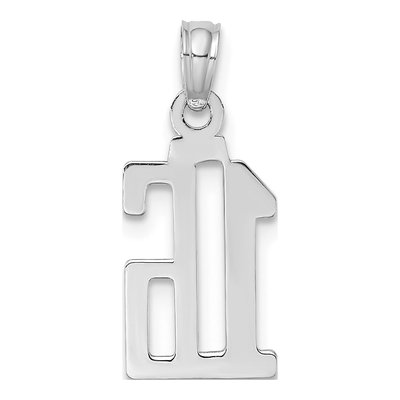 14K White Gold Number 16 Pendant – view 5