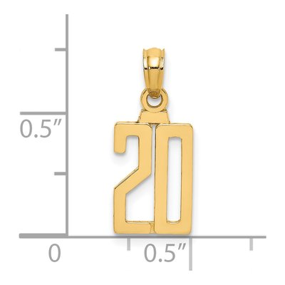 14K Yellow Gold Number 20 Pendant – view 4