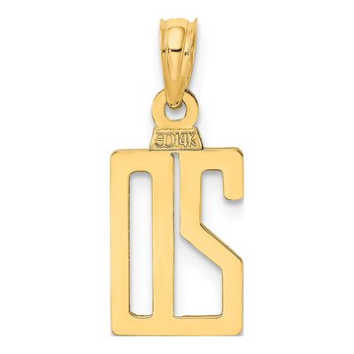 14K Yellow Gold Number 20 Pendant – view 5