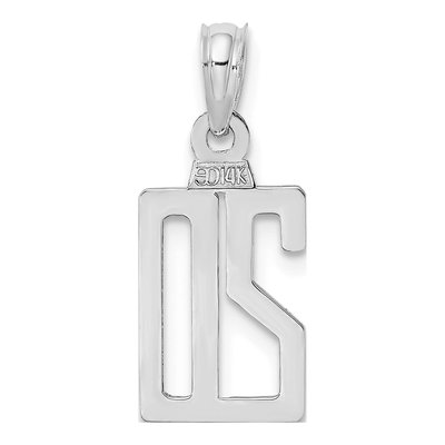 14K White Gold Number 20 Pendant – view 5