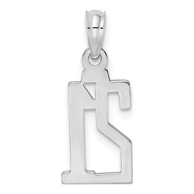 14K White Gold Number 21 Pendant – view 5