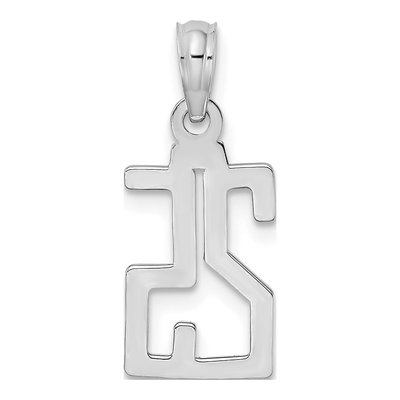 14K White Gold Number 25 Pendant – view 5