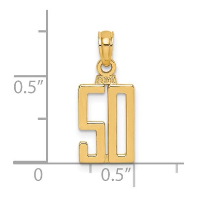 14K Yellow Gold Number 50 Pendant – view 4