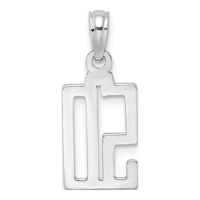 14K White Gold Number 50 Pendant – view 5