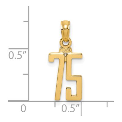 14K Yellow Gold Number 75 Pendant – view 4