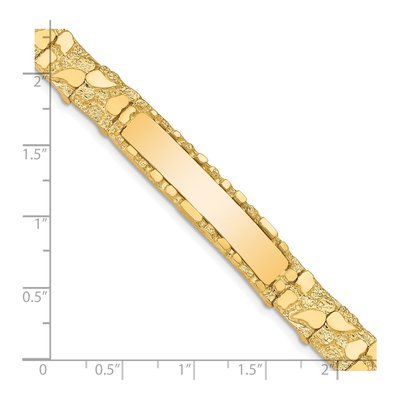 14K Yellow Gold 10mm Nugget Link Chain Bracelet – view 4