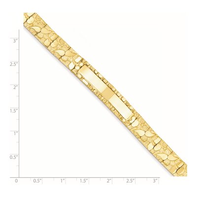 14K Yellow Gold 10mm Nugget Link Chain Bracelet – view 5