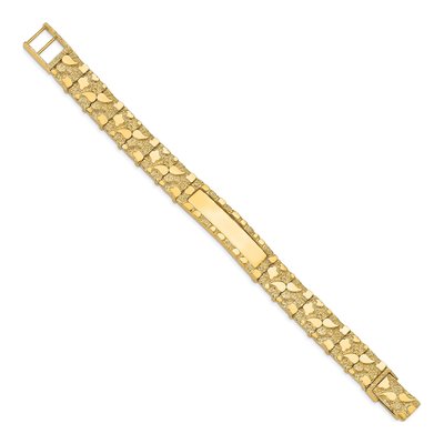 14K Yellow Gold 12mm Nugget Link Chain Bracelet – view 3