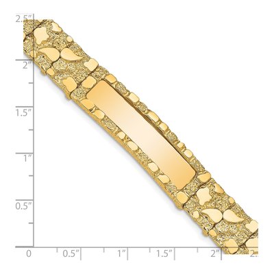 14K Yellow Gold 12mm Nugget Link Chain Bracelet – view 4