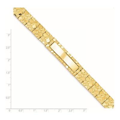14K Yellow Gold 12mm Nugget Link Chain Bracelet – view 5