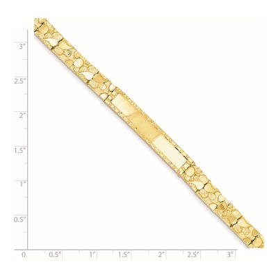 14K Yellow Gold 7mm Nugget Link Chain Bracelet – view 4