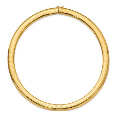 14K Yellow Gold Domed Omega Necklace – view 2