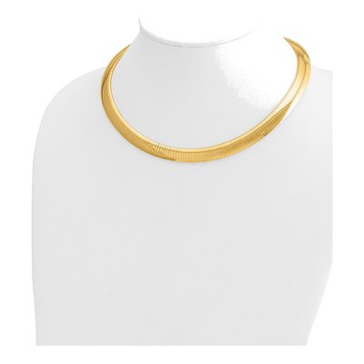 14K Yellow Gold Domed Omega Necklace – view 3
