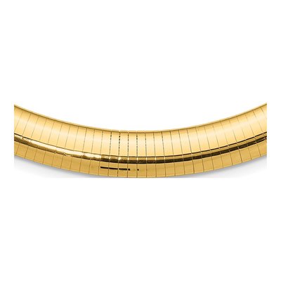 14K Yellow Gold Domed Omega Necklace