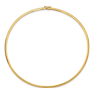 14K Yellow Gold Domed Omega Necklace – view 3