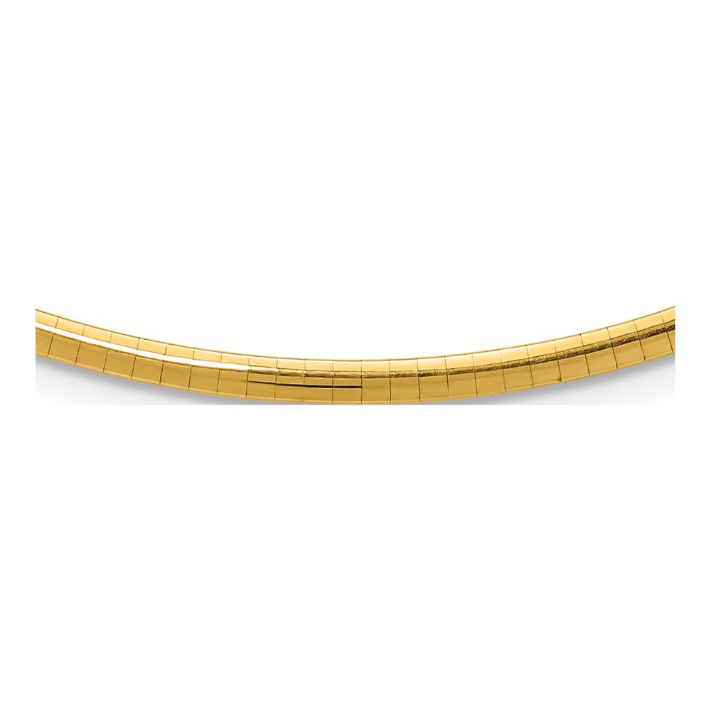 14K Yellow Gold Domed Omega Necklace