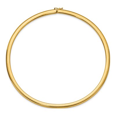 14K Yellow Gold Domed Omega Necklace – view 3