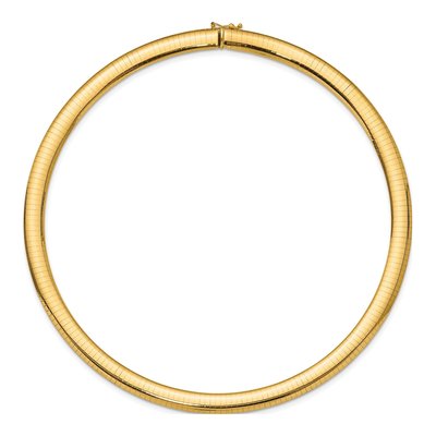 14K Yellow Gold Domed Omega Necklace – view 3