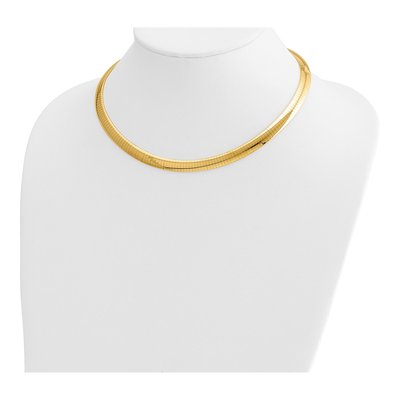 14K Yellow Gold Domed Omega Necklace – view 4