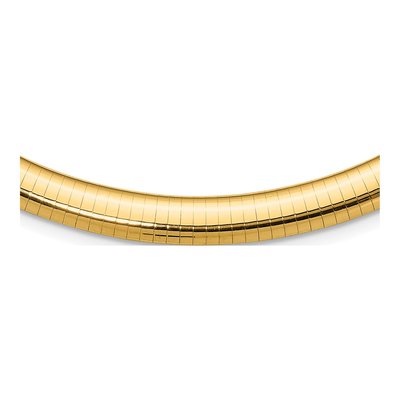 14K Yellow Gold Domed Omega Necklace